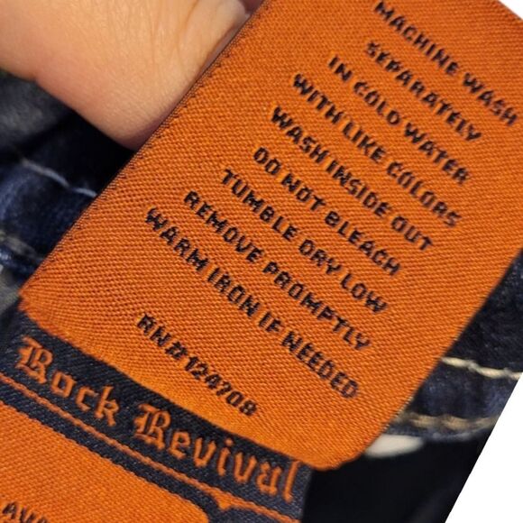 Rock Revival Women's Dark Wash Muna Mid Rise Skinny Jeans Size 26 - Picture 8 of 8